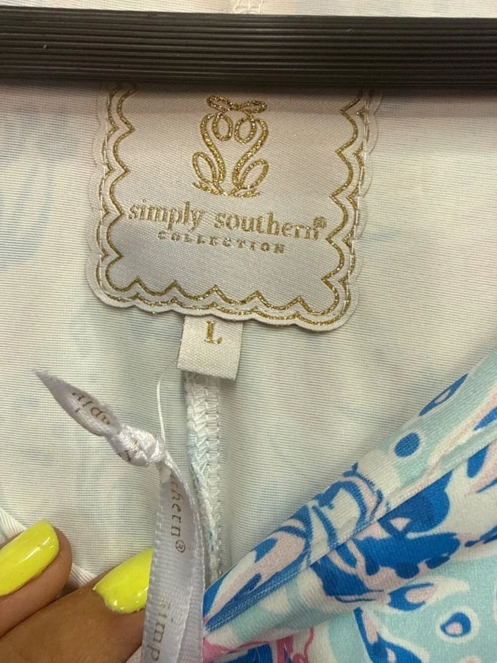 Simply Southern Tiered UPF Dress Oyster Print Large NWT - Picture 4 of 6
